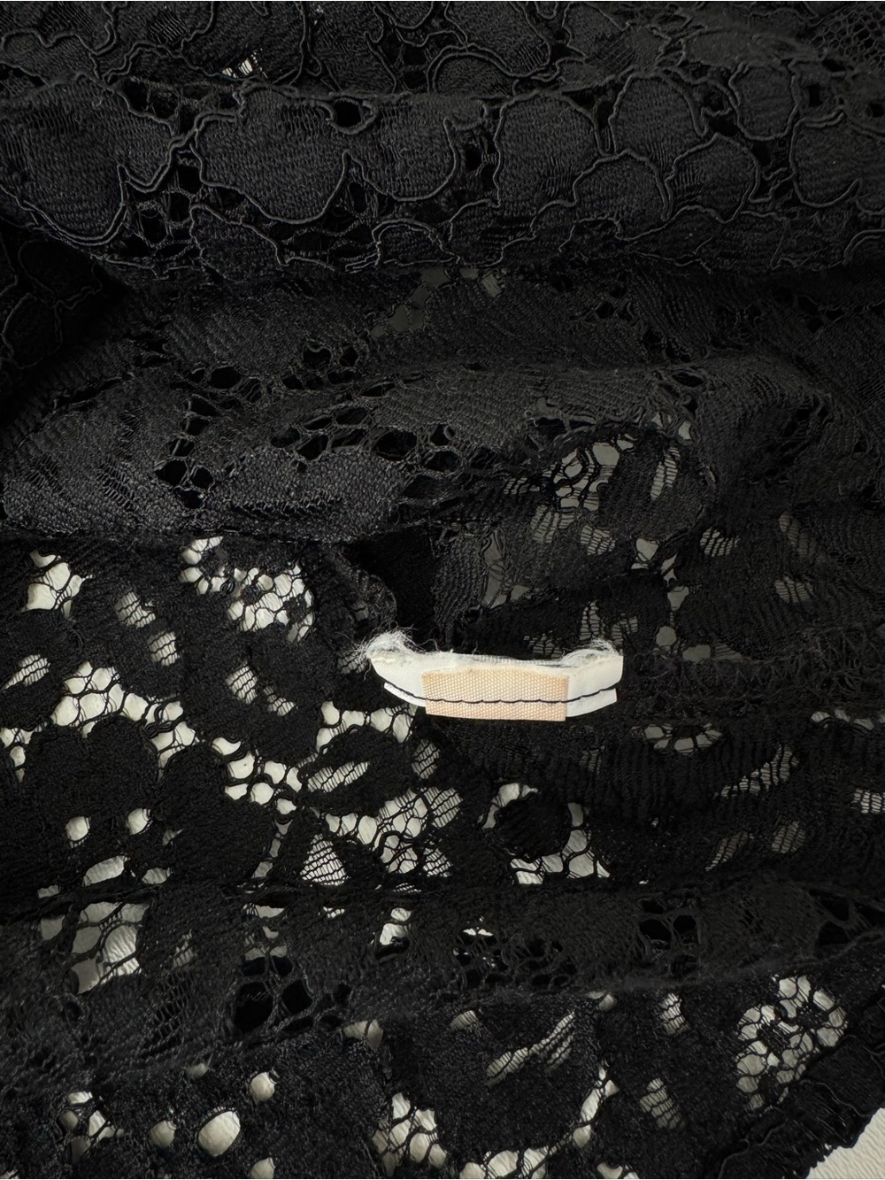 J.Crew Black Lace Blouse Sheer Floral Top Mesh Goth Boho Bell Sleeve Prom event - Picture 9 of 9